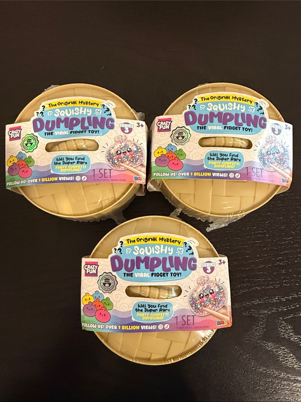 3x RMS Party Confetti Edition The Original Mystery Dumpling